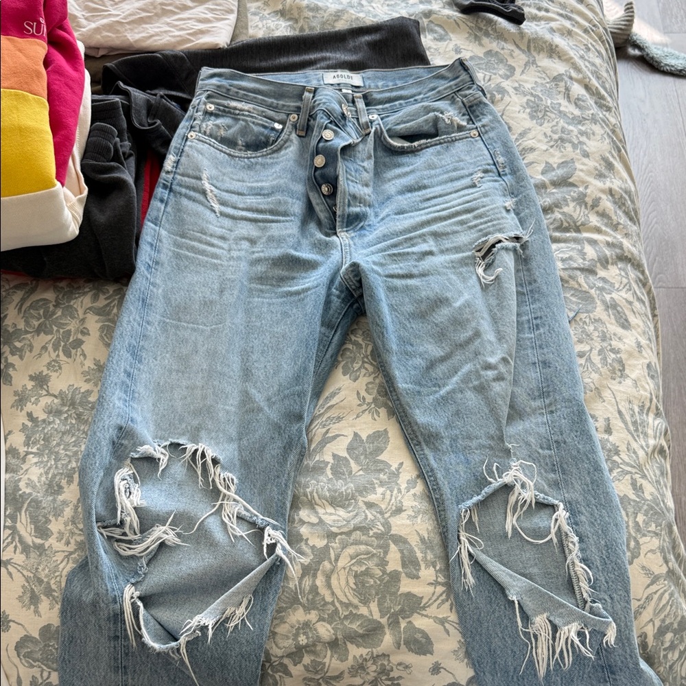 Agolde Boyfriend Jeans in Light Blue
